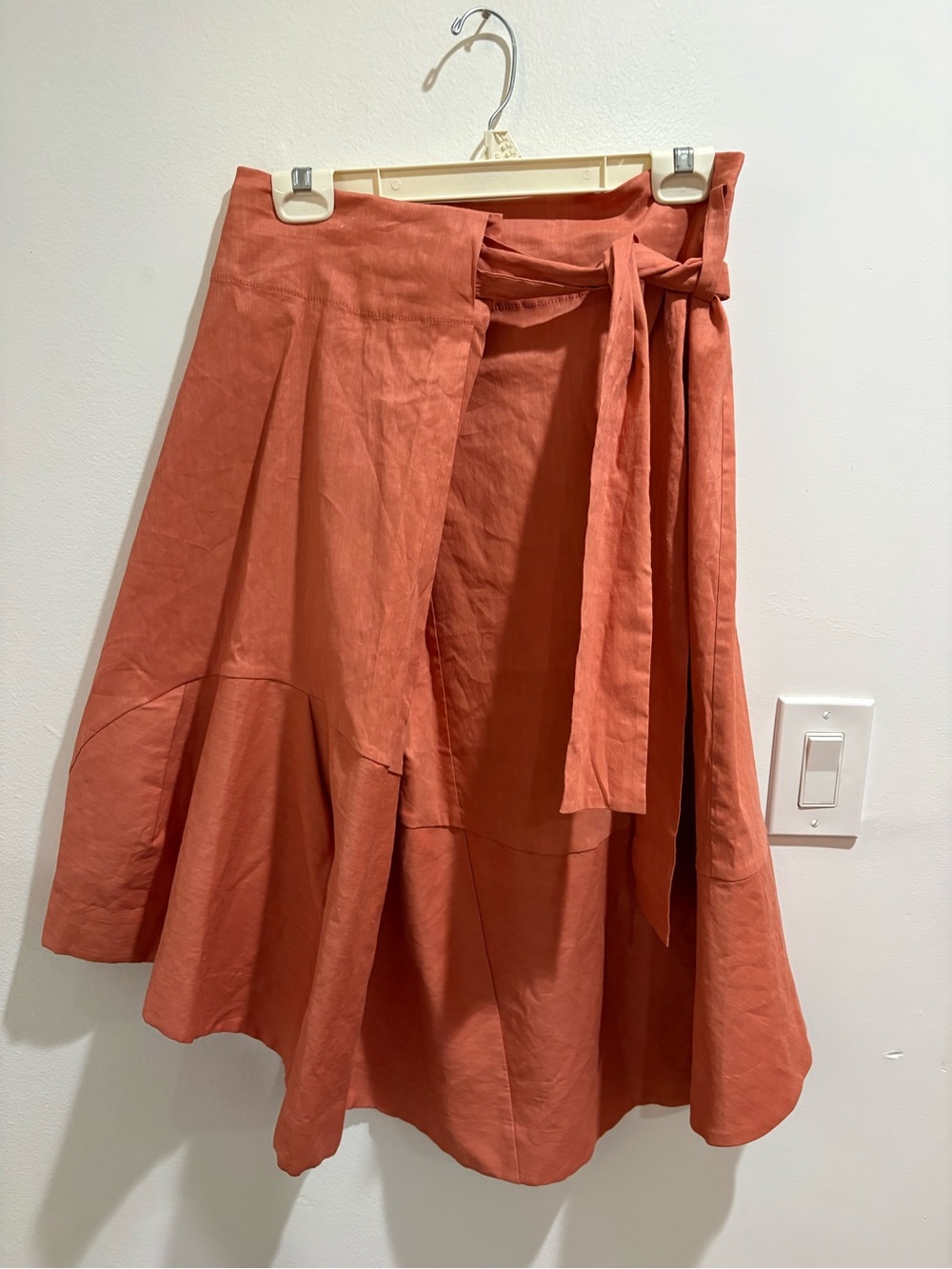 COS Wrap Midi Skirt in Terracotta, EU 38